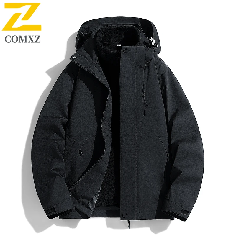 

COMXZ 2025 весенне-осенняя уличная однослойная классическая свободная однотонная ветровка для альпинизма, спортивная куртка, ветрозащитная, водонепроницаемая