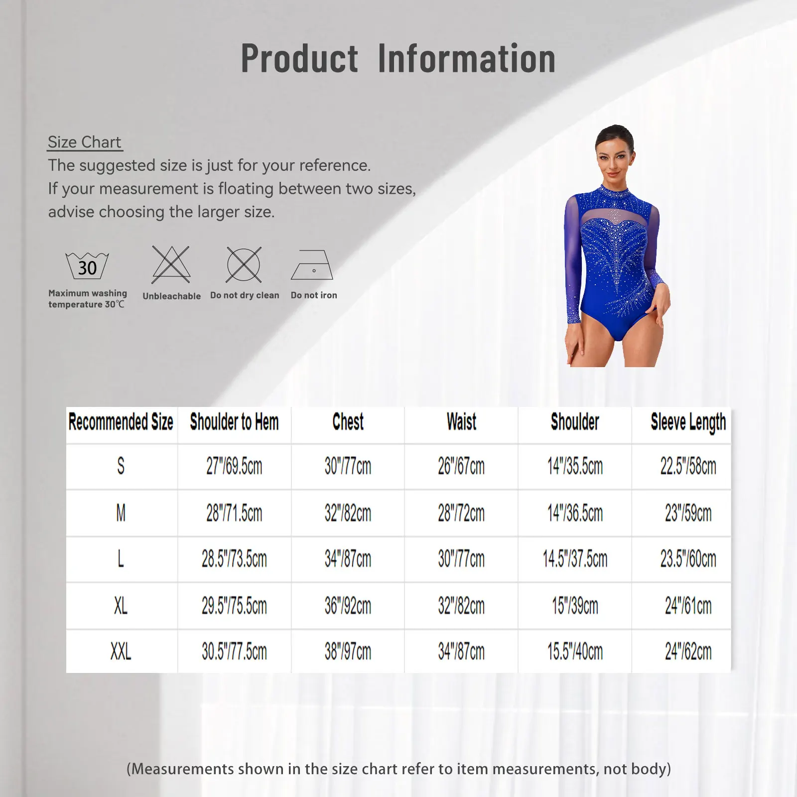 Women Skating Leotards Jumpsuit Long Sleeve Sparkly Rhinestones Leotards Performance Outfits for Artistic Gymnastics Competition