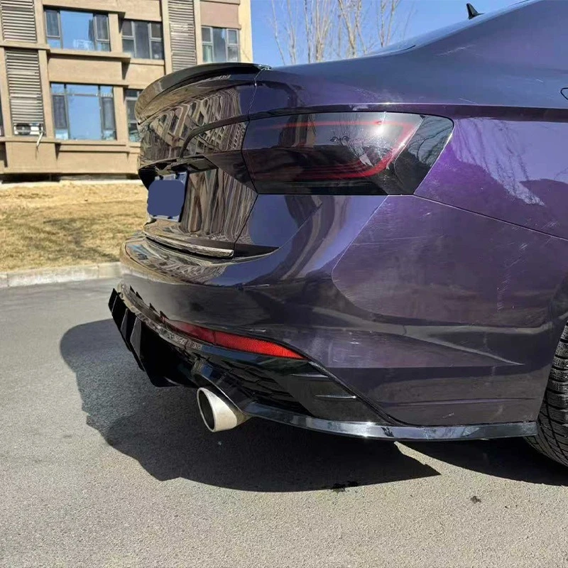 For Volkswagen Jetta MK7 2023+ Rear Bumper Lip Diffuser Air Fins Spoiler 5mm 8mm Thickness Gloss Black Car Exterior Accessories