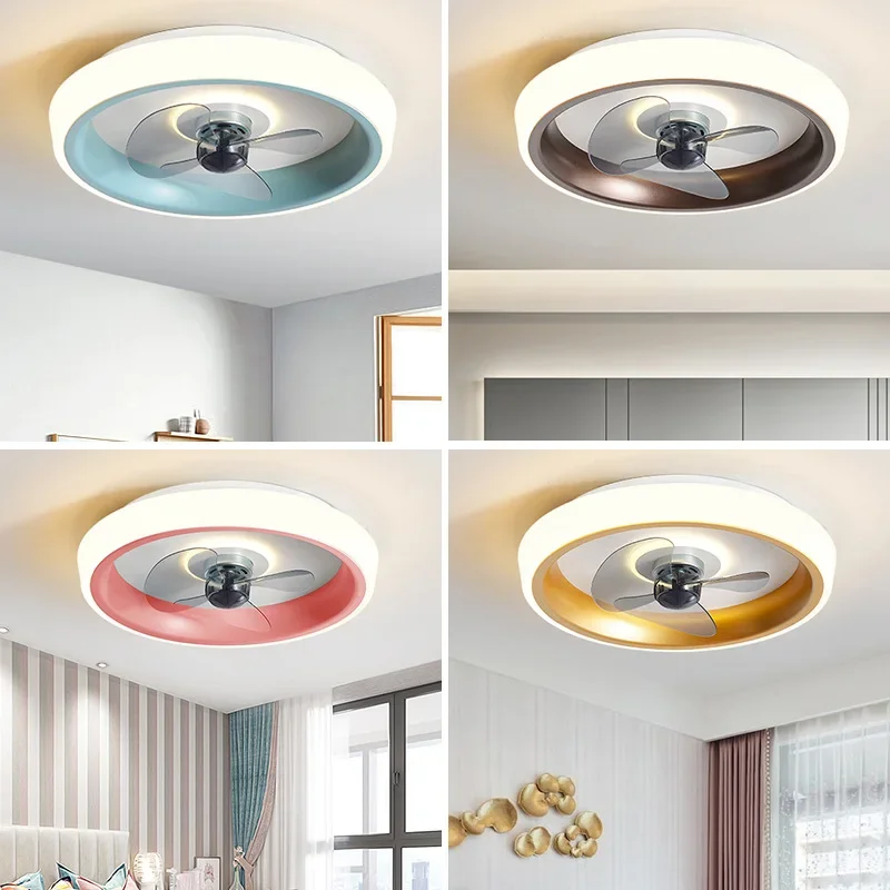 

NEW 50CM Ceiling Fans Light Bedroom Living Room Dining Room Invisible Blades Silent Fans Lighting Low Floor Fan Lamp Ventilator