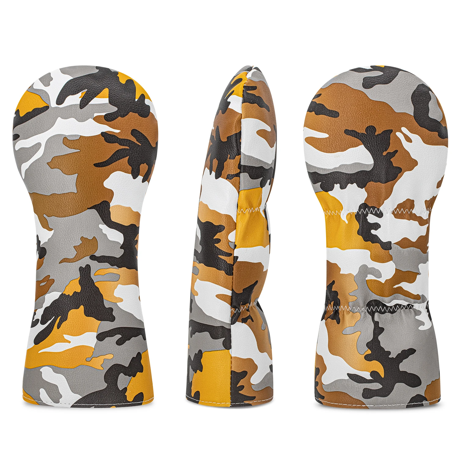 غطاء حماية للجولف بتصميم متطابق باللون الرمادي الأصفر، نمط مموه عشوائي، غطاء رأس جولف عصري، إكسسوارات جولف