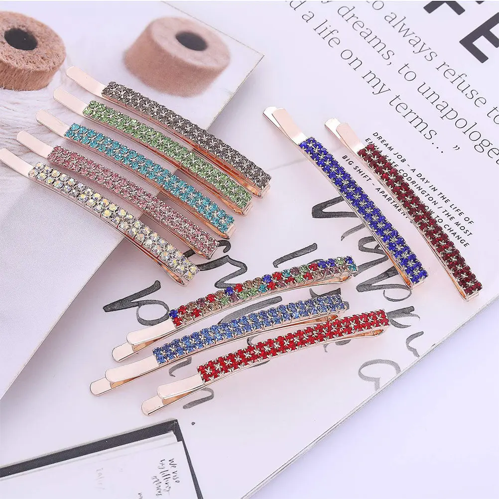 

6 шт. заколок для волос с блестящими стразами, элегантные женские заколки с кристаллами для свадеб, вечеринок, дней рождения, аксессуары для волос