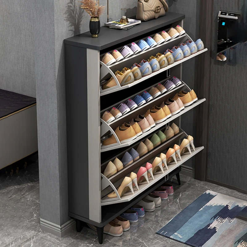 Rack Space Saving Shoe Cabinet Drawer Entrance Vertical Wood Shoe Cabinet Organised Corner Zapatero Mueble Hallway Furniture