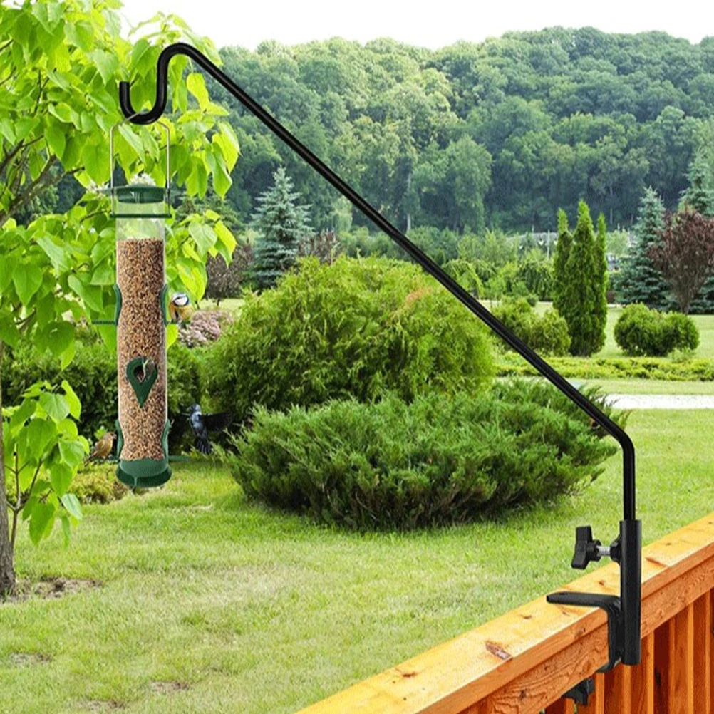 

Heavy Duty Deck Hook Adjustable Mount Iron Holder for Hanging Bird Feeder Plants Outdoor Heavy Duty Pole All Weather