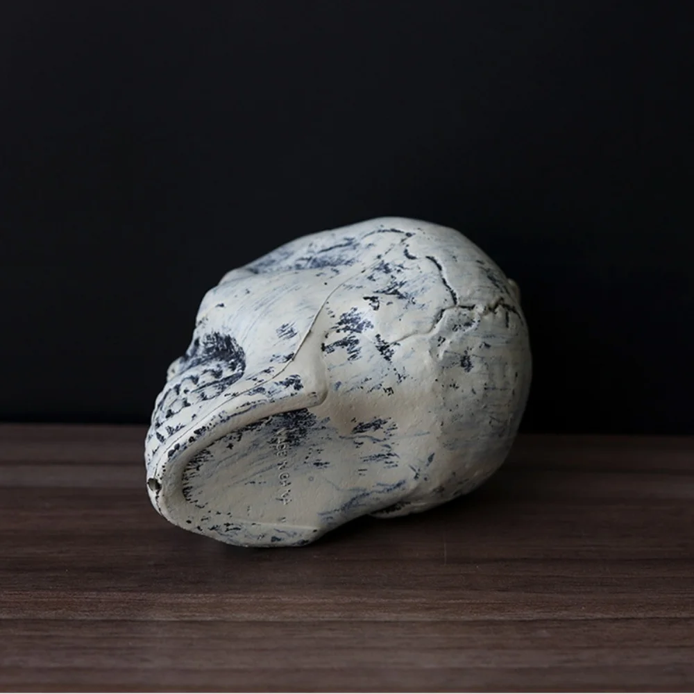 【Decoración de calavera de Halloween】 Réplica de calavera de hombre aterrador Casa fantasma y patio Accesorio de terror Adorno de cabeza de calavera y decoración colgante