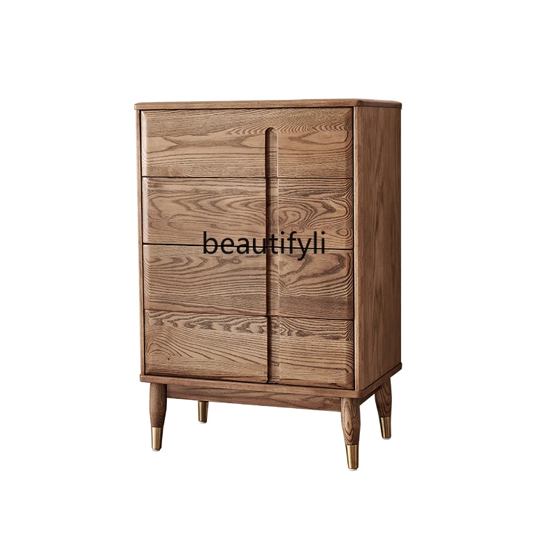 Solid Wood Chest of Drawers Living Room TV Cabinet next to Side Cabinet Master Bedroom Bedside Storage Cabinet