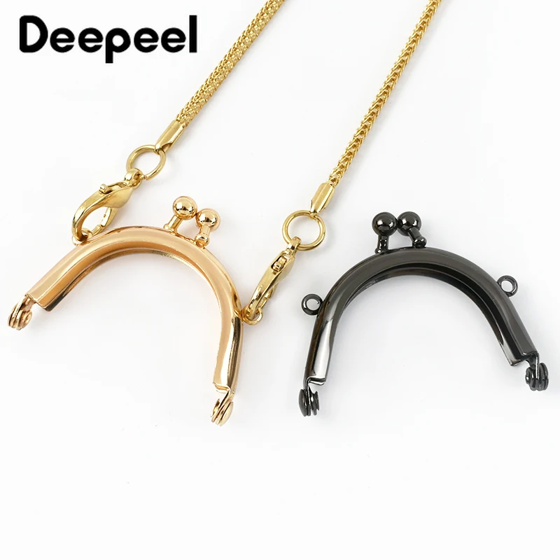 

5/10Pcs 5cm Mini Metal Smooth Bag Handle Purse Frame Kiss Clasp Handbags Coin Wallet Mouth Gold DIY Handmade Bags Accessories