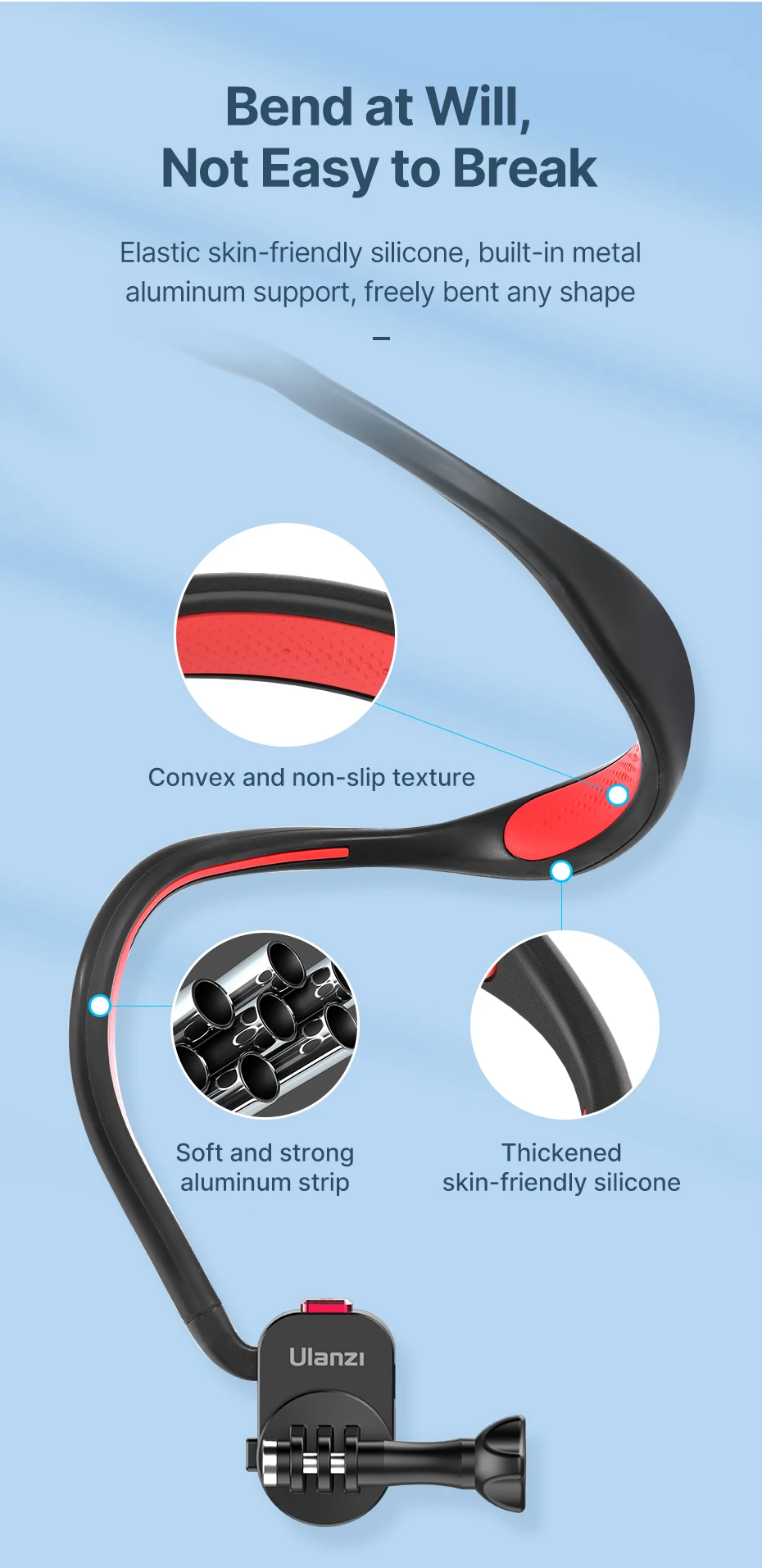 Ulanzi Go-Quick II Magnetische Silikon-Halshalterung für GoPro Hero 13 12 für Insta360 für DJI Osmo Action-Kamera-Zubehör – Detail 5