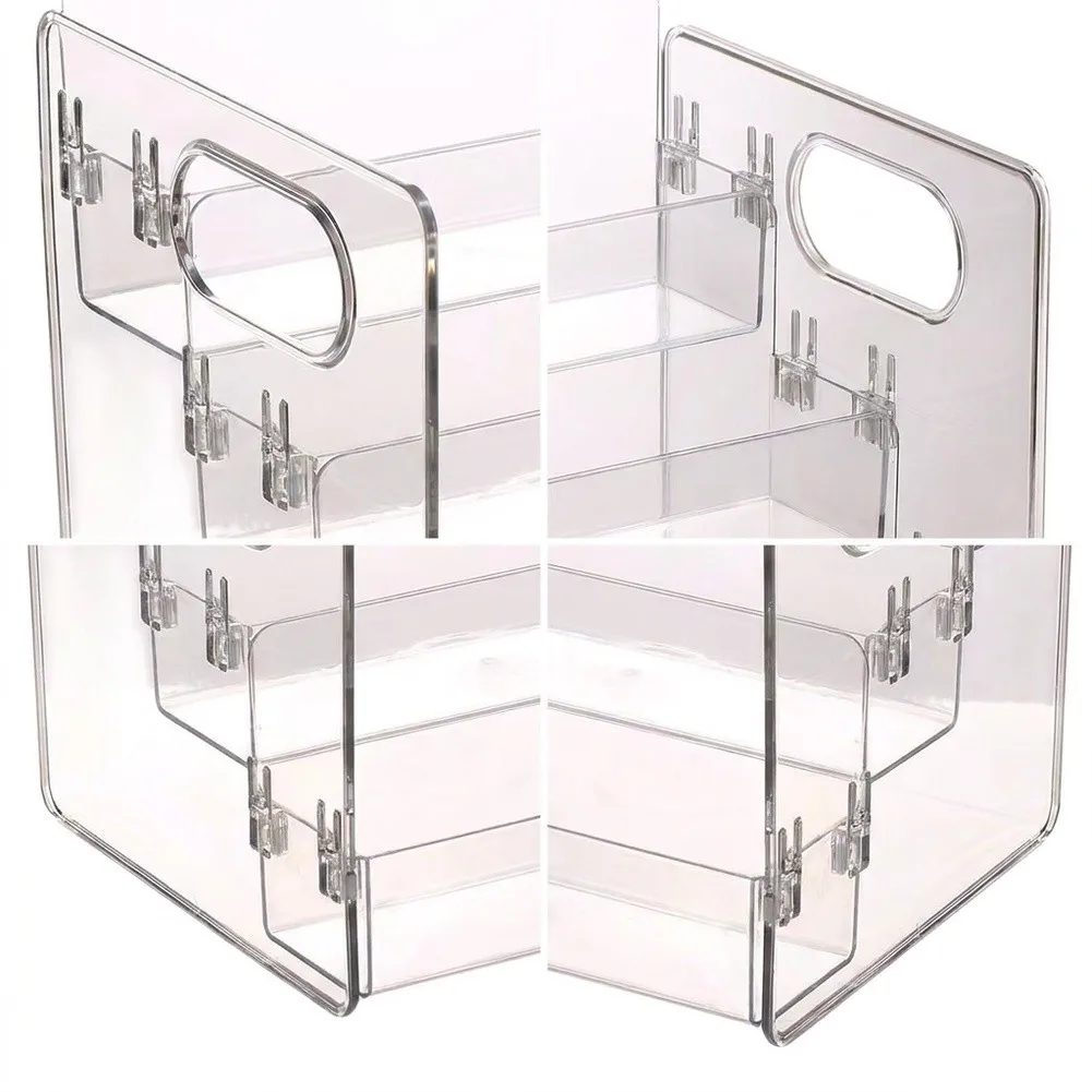 Supplement Organizer 3 Tier Transparent Rack for Vitamins Medications Kitchen Bathroom Countertop Clutter Reduction