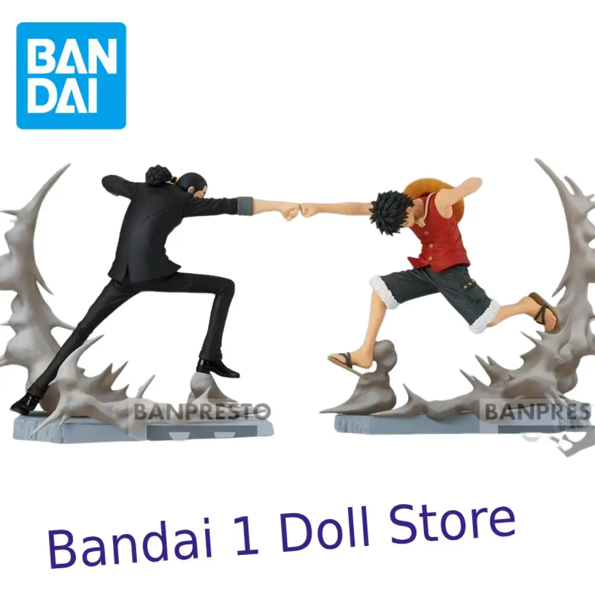 En Stock, Figura de Acción Original de Bandai BANPRESTO, One Piece, Monkey D. Luffy VS Rob Lucci, PVC, Anime, Modelo Coleccionable