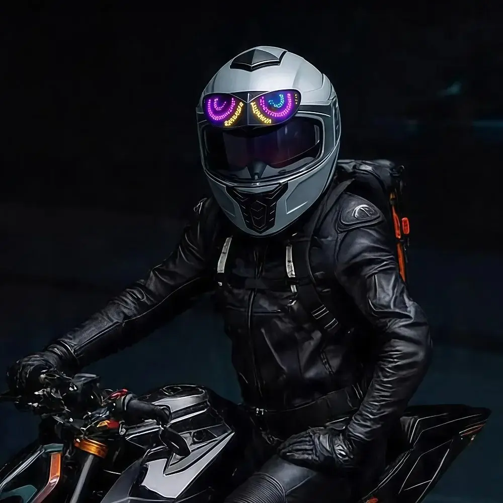 PC Helmet LED Light Devil Eye Shape LED Light Source Safety Warning Light Waterproof Shell Glow Lighting Effect