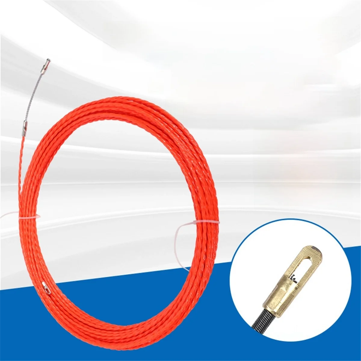 

A002 4.5mmx30m Duct Rodder Fish Tape Wire Rod Electrical Cable Puller Rod Through Wall Threader Red Polyester Trefoil Thread