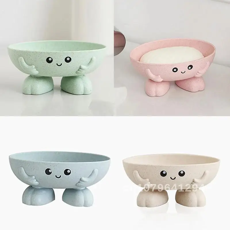 

Eco-friendly Soap Holder Cartoon Shape Storage Box Non-slip Soap Dish Bathroom Supplies 1Pcs