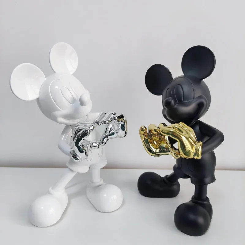 

Disney Mickey Mouse Figure Mickey Welcome Guests Children Toy Resin Model Love Sitting Home Furnishing Halloween Gift Dolls 30cm