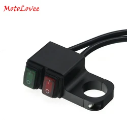 MotoLovee Waterproof Motorcycle ATV 22mm Handlebar Double Control Kill Button Switch Headlight Hazard Brake Fog Light Switches