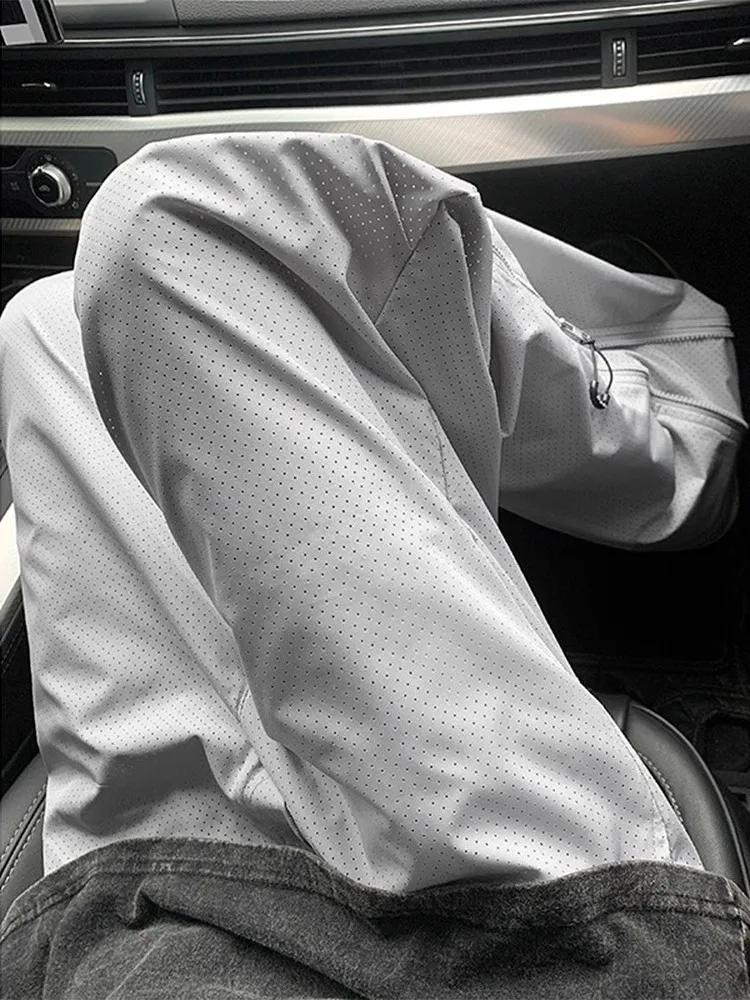 

Men's Qui Dry Breathable Ice Silk Sun Protection Pants Summer Functional Sle Me Workwear Straight Leg Casual Trousers