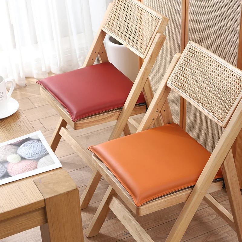 Waterproof  PU Leather Seat Cushion Thicken Dining Chair Cushion 40cm Anti Slip Restaurant Bar Hotel Office Chair Seat Pad