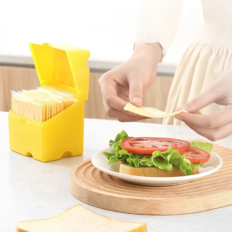 Kitchen crisper clamshell cheese box refrigerator crisper food snacks packaging butter storage box kitchen tools.