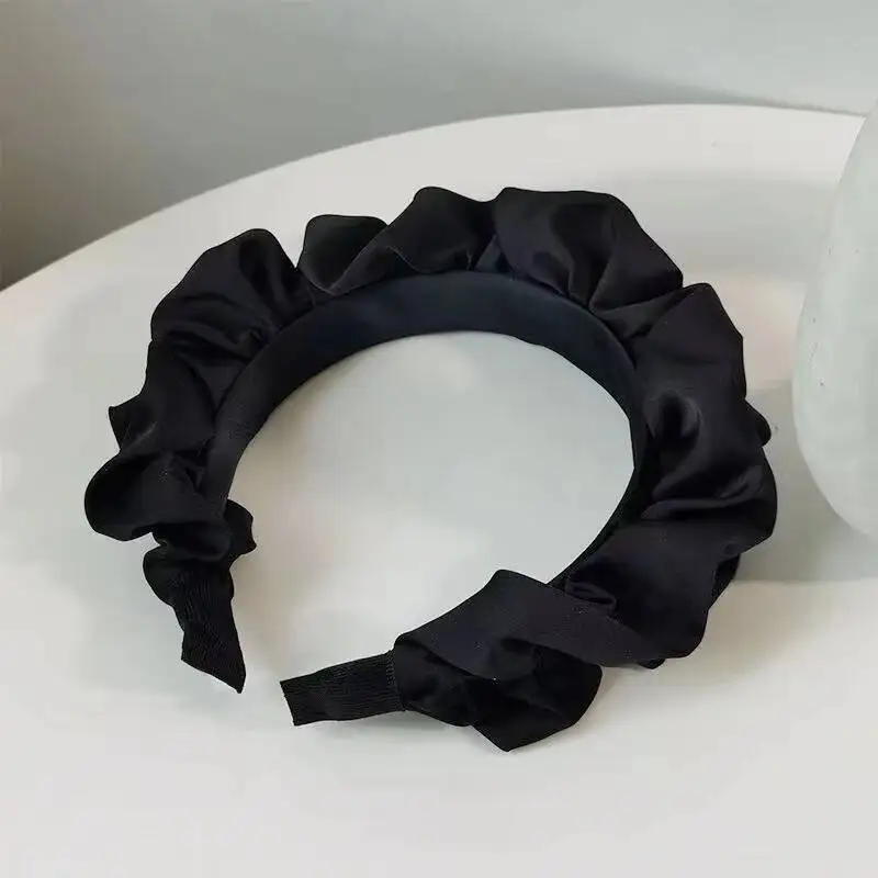 

Silk Pleated Korean Style Wide Headband, Popular Hair Accessory Internet Celebrities, Fashion For Going To Work