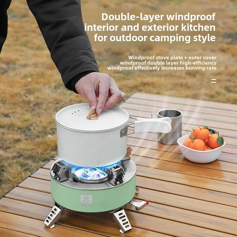 BULIN nouveau poêle extérieur Portable Plateau Camping cuiseur coupe-vent Cassette poêle équipement de cuisson eau chaudière poêle
