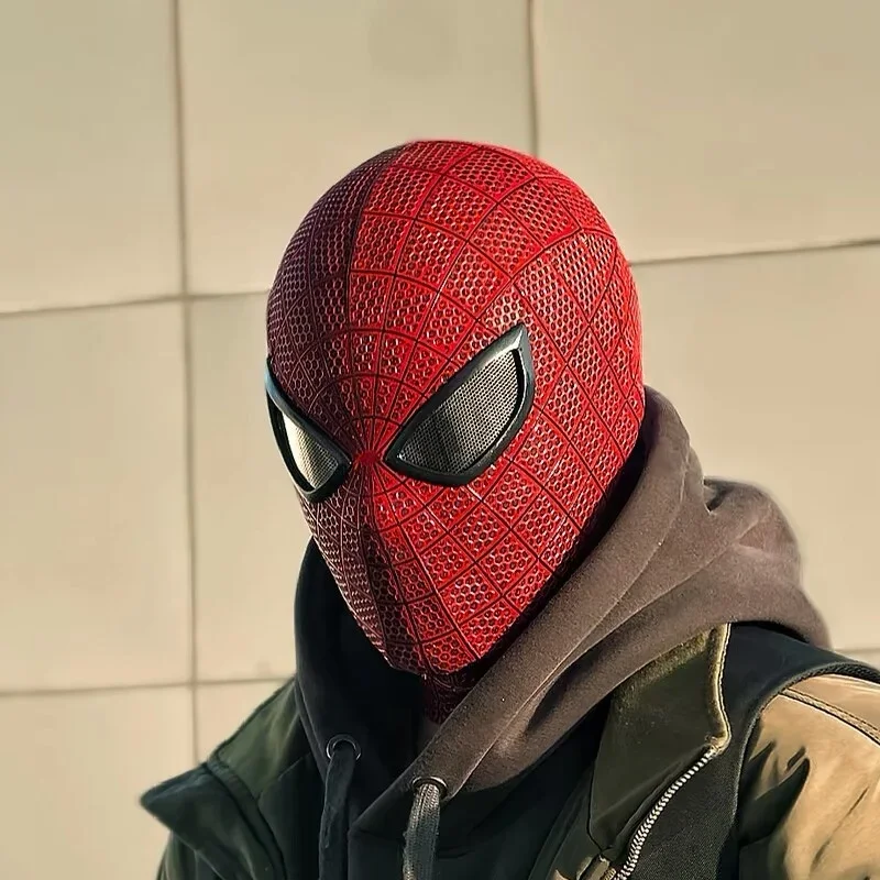 Máscara Completa de Spider-Man 1 y 2, Hecha a Mano, con Lentes Magnéticas, Réplica Exacta de la Película, para Adultos, Estilo Andrew Garfield