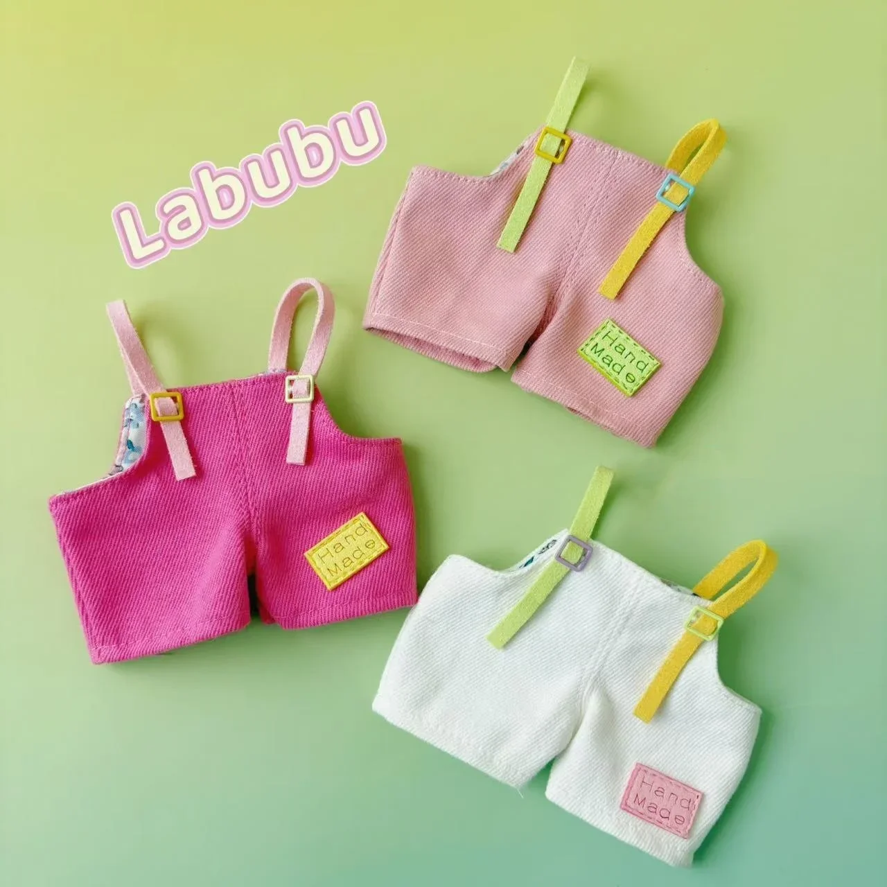 vestiti per bambole labubu, scatola cieca in vinile da 17 cm, portachiavi, borsa, ciondolo, vestiti per bambole, tuta color block