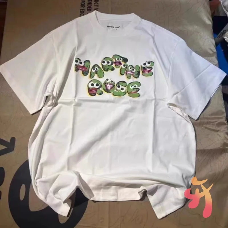 25ss القطن مارتين روز بلايز الصيف الشفاه الكرتون رغوة الكتابة على الجدران رسالة قصيرة الأكمام عادية الشارع كلينفيت الرجال النساء بلايز