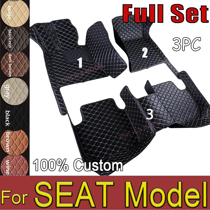 Car Floor Mats For SEAT Ateca Altea Arona ibiza Leon Toledo Tarraco Custom Mud Auto Interior Car Accessories