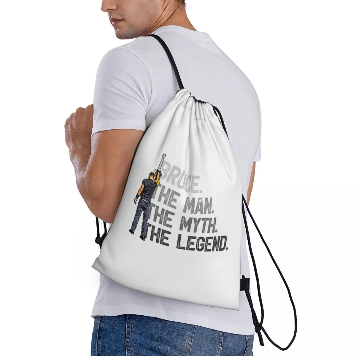 

Bruce Springsteen Backpacks Multi-function Drawstring Bags Sports Bag Book Bags for Man Woman Students