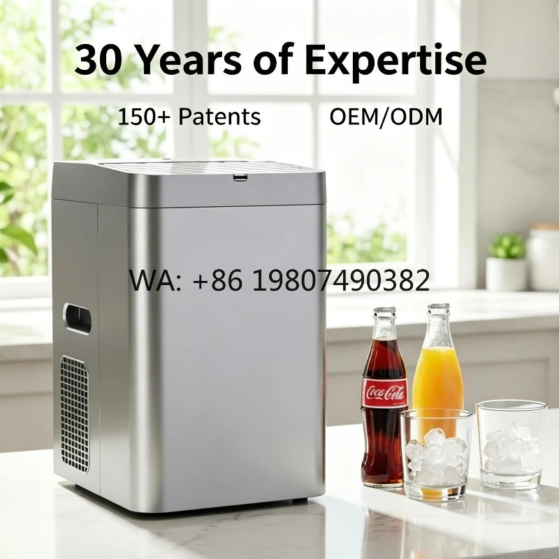 

Portable Desktop Nugget Ice Maker, Fast 6 Mins Production, DC Powered Compact Machine, Chewable Ice for Daily Use