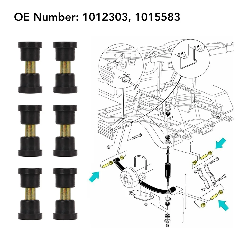 1012303 1015583 Leaf Spring Bushing Kit Suspension Sleeve Rear Suspension Sleeve Set Bushing Kit for EZGO TXT Rear Suspension