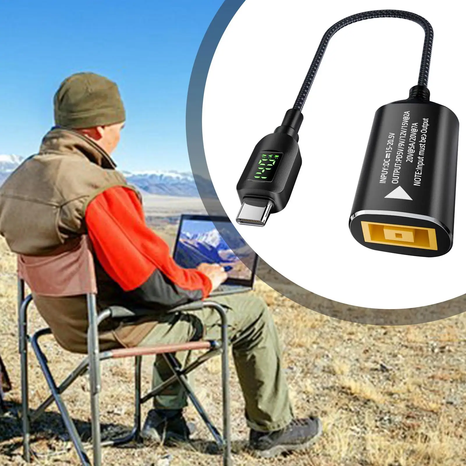 

Конвертер типа C для ноутбука, разъем 140 Вт, конвертер с разъемом адаптера цифрового дисплея, соединительный кабель для путешествий, мужчин, женщин, ноутбуков