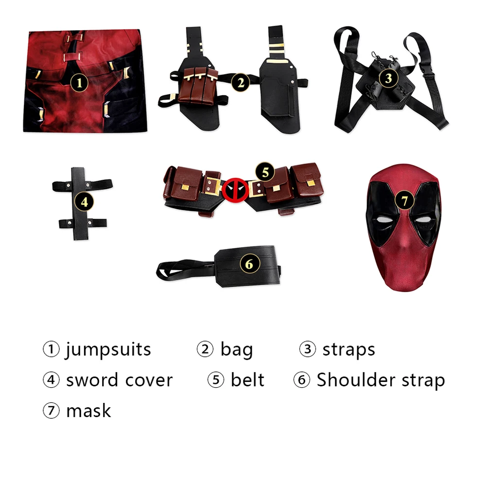 New Comedy DP3 Red Soldier Wade Wilson Costume Cosplay Pool Boy Full Suit body Mask carnevale di alta qualità Halloween Outfit