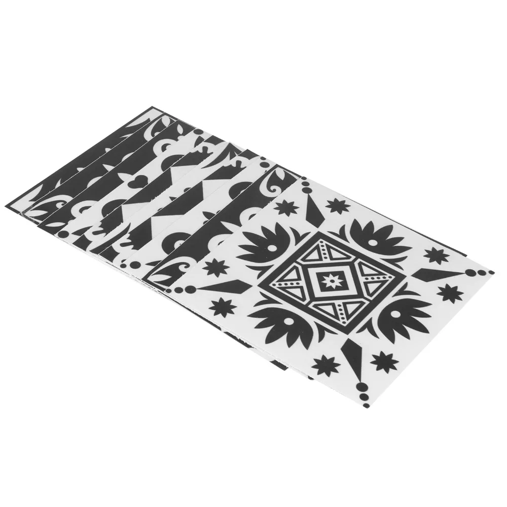 10pcs Self-Adhesive Wall Applique Decal 5.9in Black White Self Adhesive Wall Square PVC Indoor Pastable Decor Floors