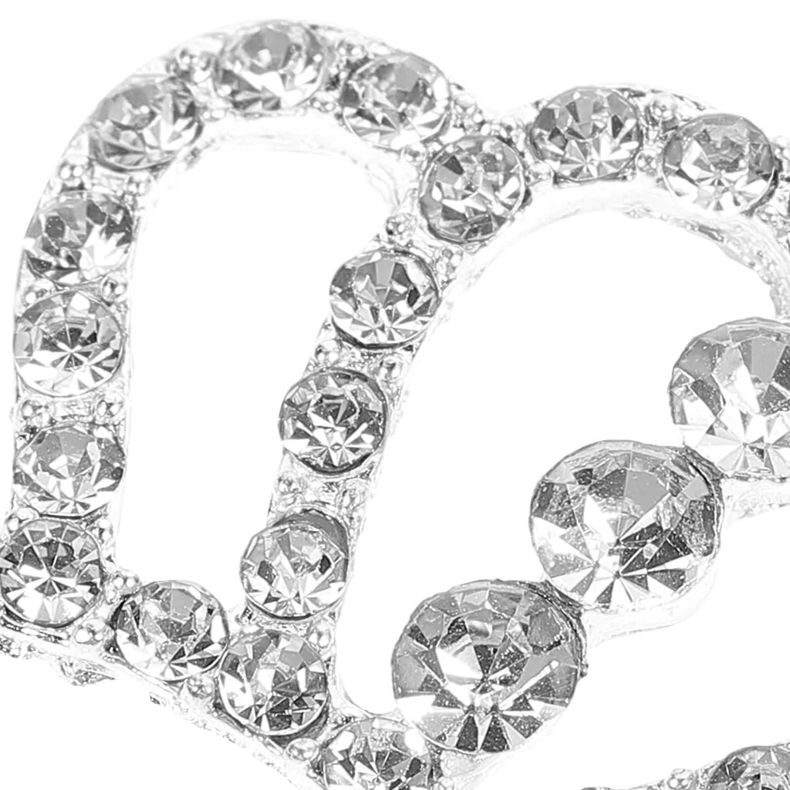 10Pcs Rhinestone Crown Shape Embellishments Silver for Crafts Headband Garment Bags Cellphone Decoration Shining Crystal