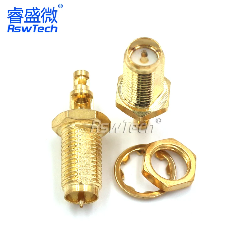 2PCS SMA Female/male Header RPSMA-KY/KWE-1.13 Outer Screw Inner Pin/hole Reverse Connection Pressure Welding Feeder Connector