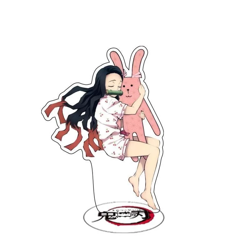 Demon Slayer: Kimetsu No Yaiba Akrylowy Stojak Figurka Kamado Tanjirou Kamado Nezuko Anime Peryferia Śliczna Kreskówkowa Ozdoba na Biurko