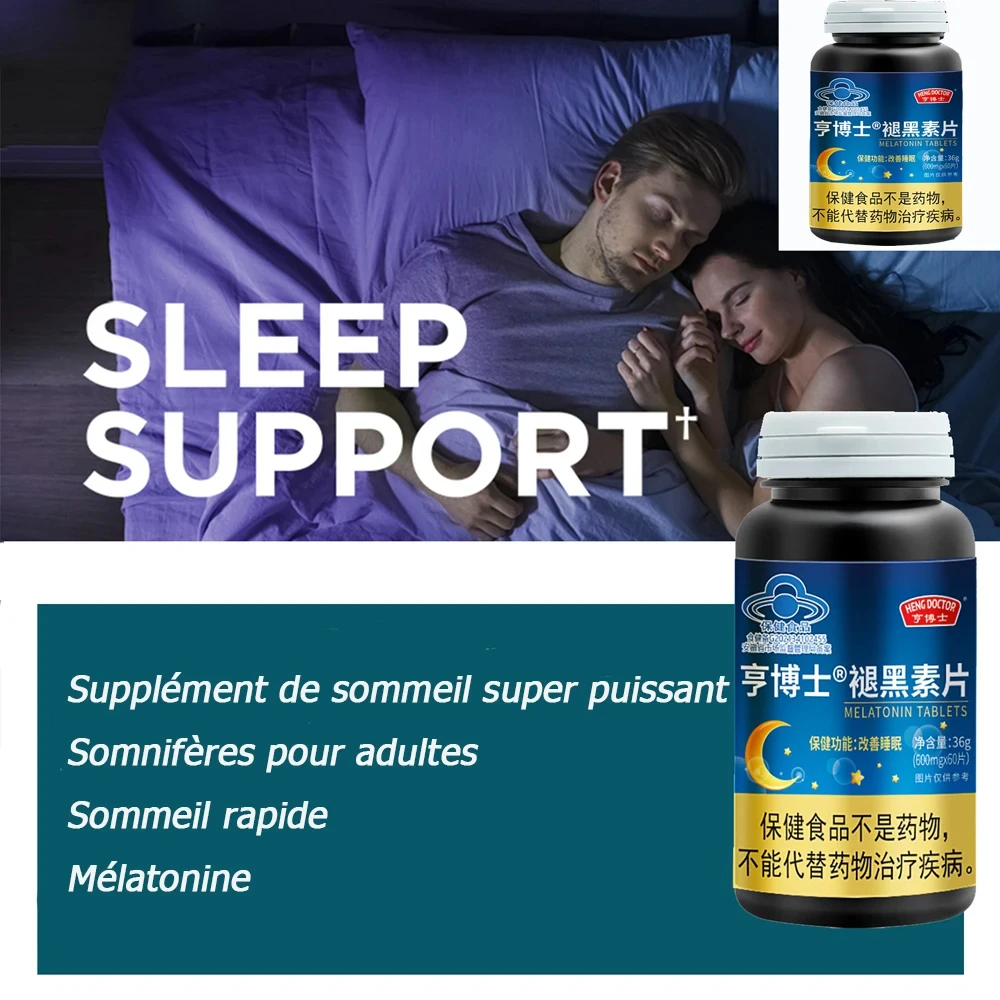 Improve Sleep, Natural Herbal Extracts, Fall Asleep Quickly, Melatonin Sleeping Pills ,Give You A Good Rest 600mg*60 Tablets