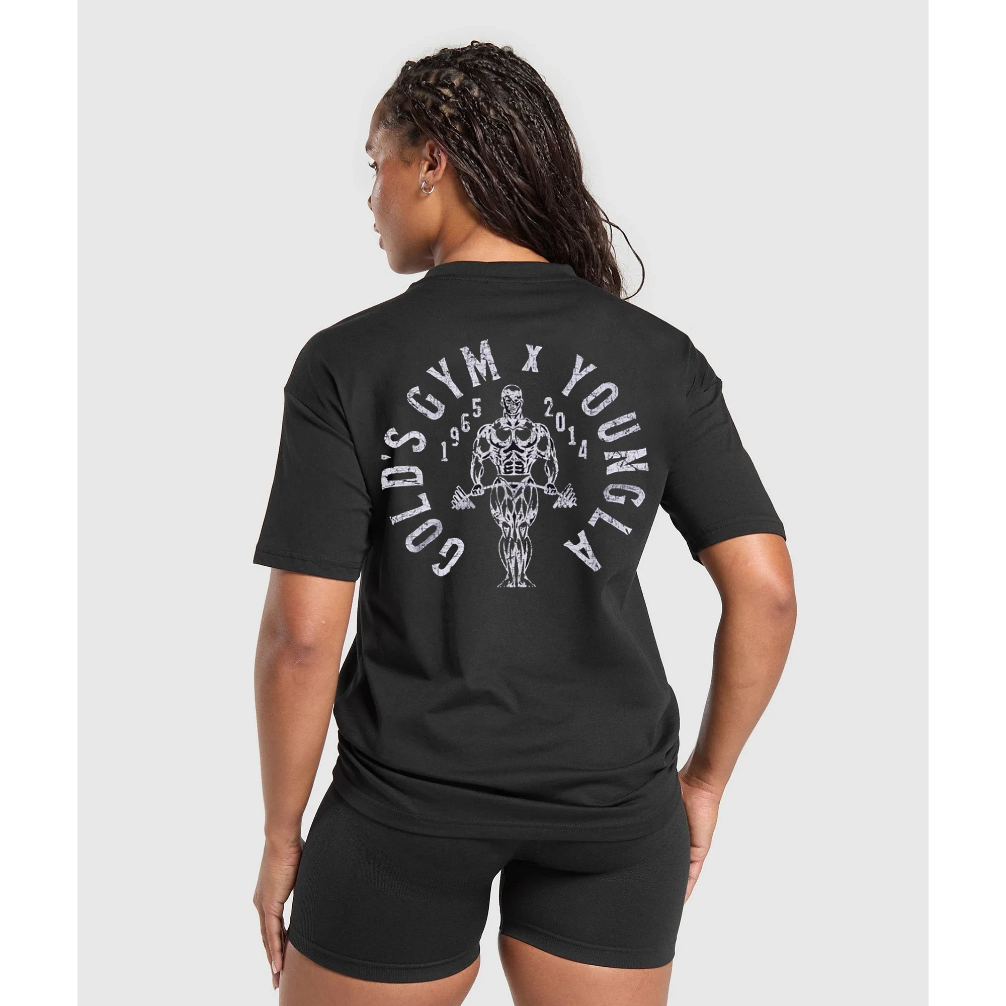 

2025 Summer American Women Gym Tshirt Street Fitness Short Sleeved T-shirts Men Outdoor Training Sports Cotton Tops Tees Clothes