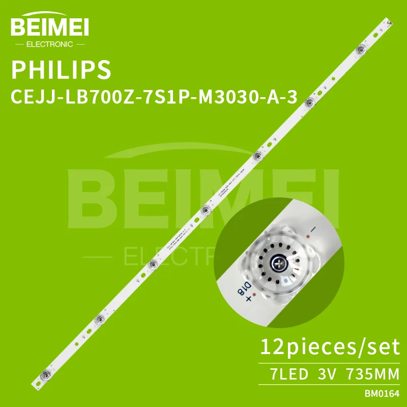 

Фонарь для подсветки телевизора Philips 70PUF6894T3, 7 светодиодов, 12 шт./набор, Ремкомплект или замена для телевизора