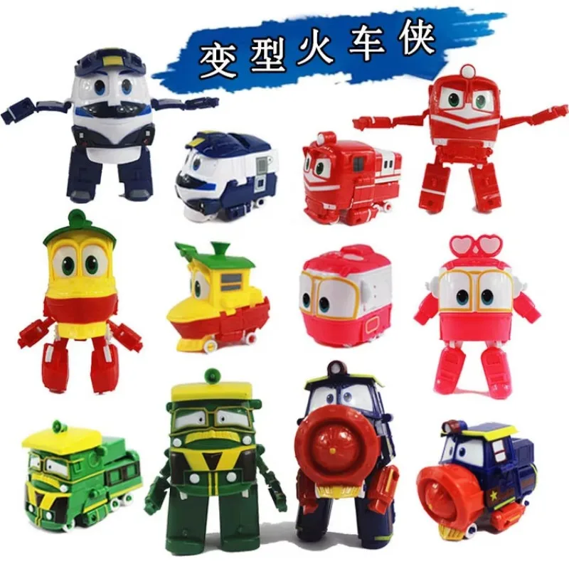 Robot Pociągi Transformacja Dzieci Juguetes PVC RT Model Kay Alf Kaczka Figurka Robot Samochód Rodzina Anime Figurka Zabawki dla chłopców