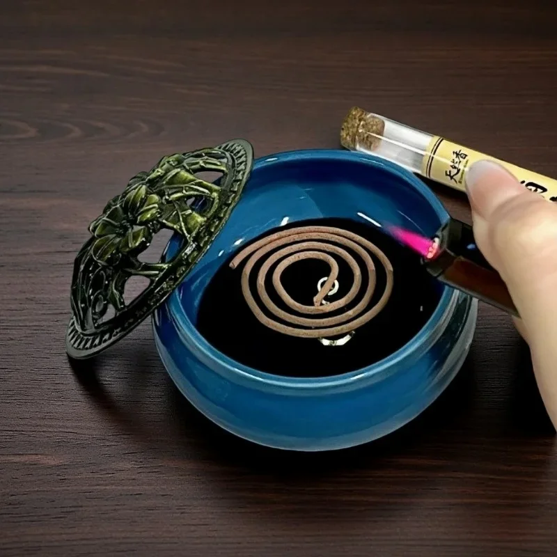 Temple Ceramic Incense Burner Small Cone Incense Holder Ge Yao Style Meditation Yoga Home Decor Zen Teaware Ornament Gift