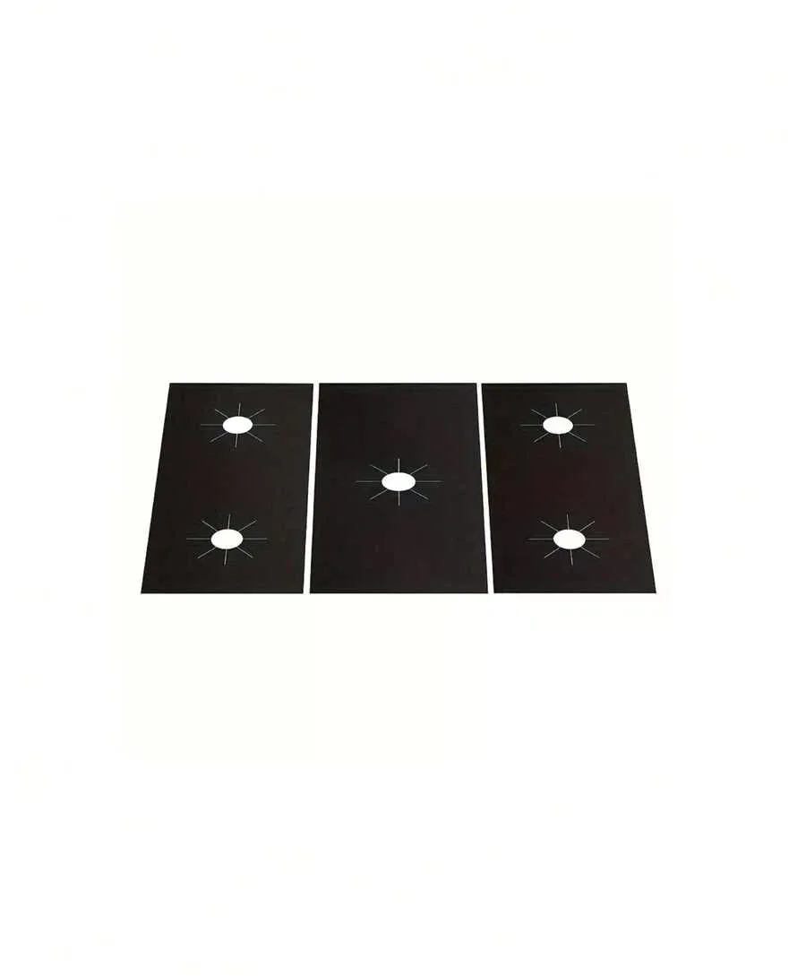 3-piece set of gas stove sealing pads, protects the gas stove, heat and oil resistant, durable, easy to replace, protective sealing ring, stove apron-style protective cover