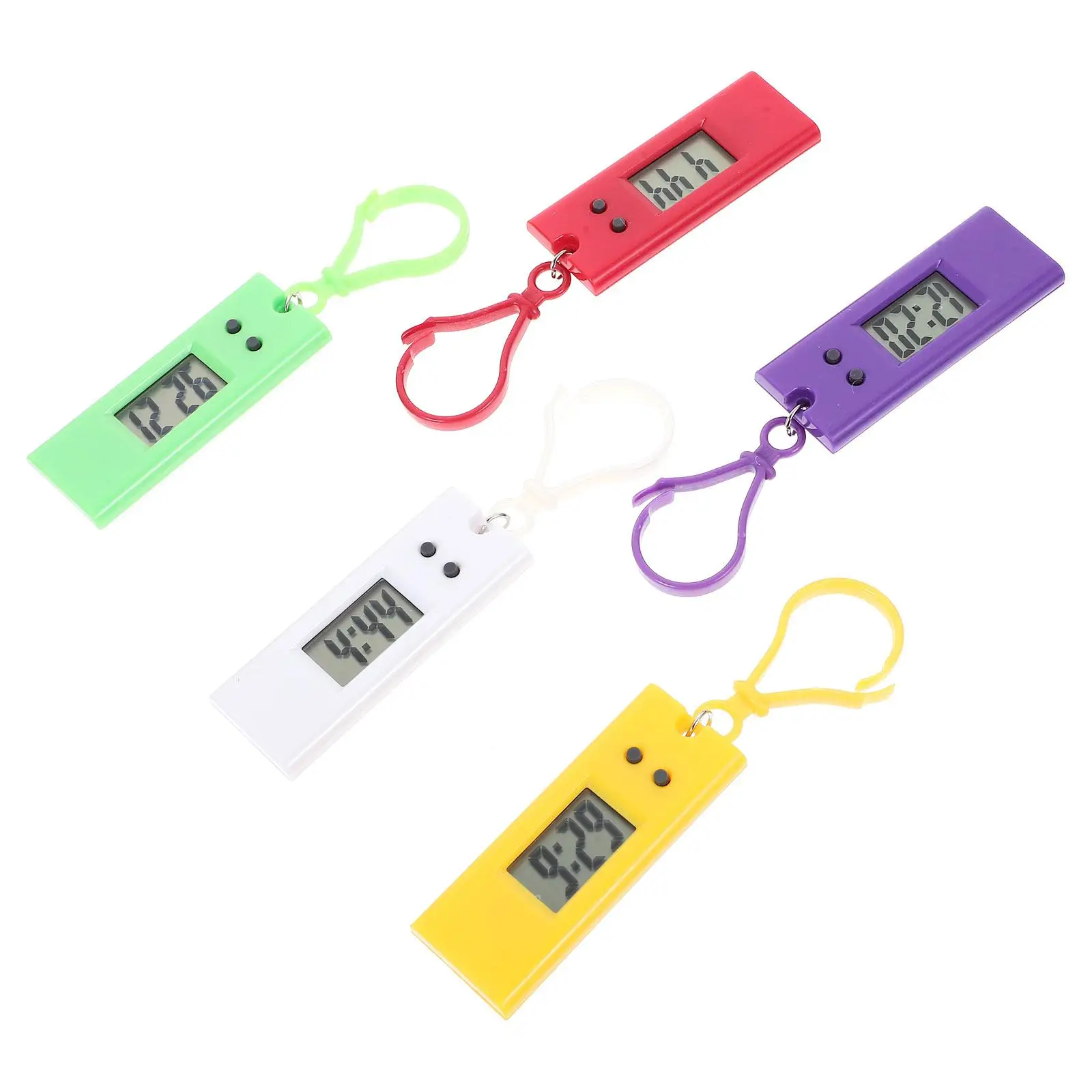 5 pçs relógio de bolso eletrônico chaveiro clipe simples na mochila chaveiro prazo usar presentes de leitura de tempo preciso