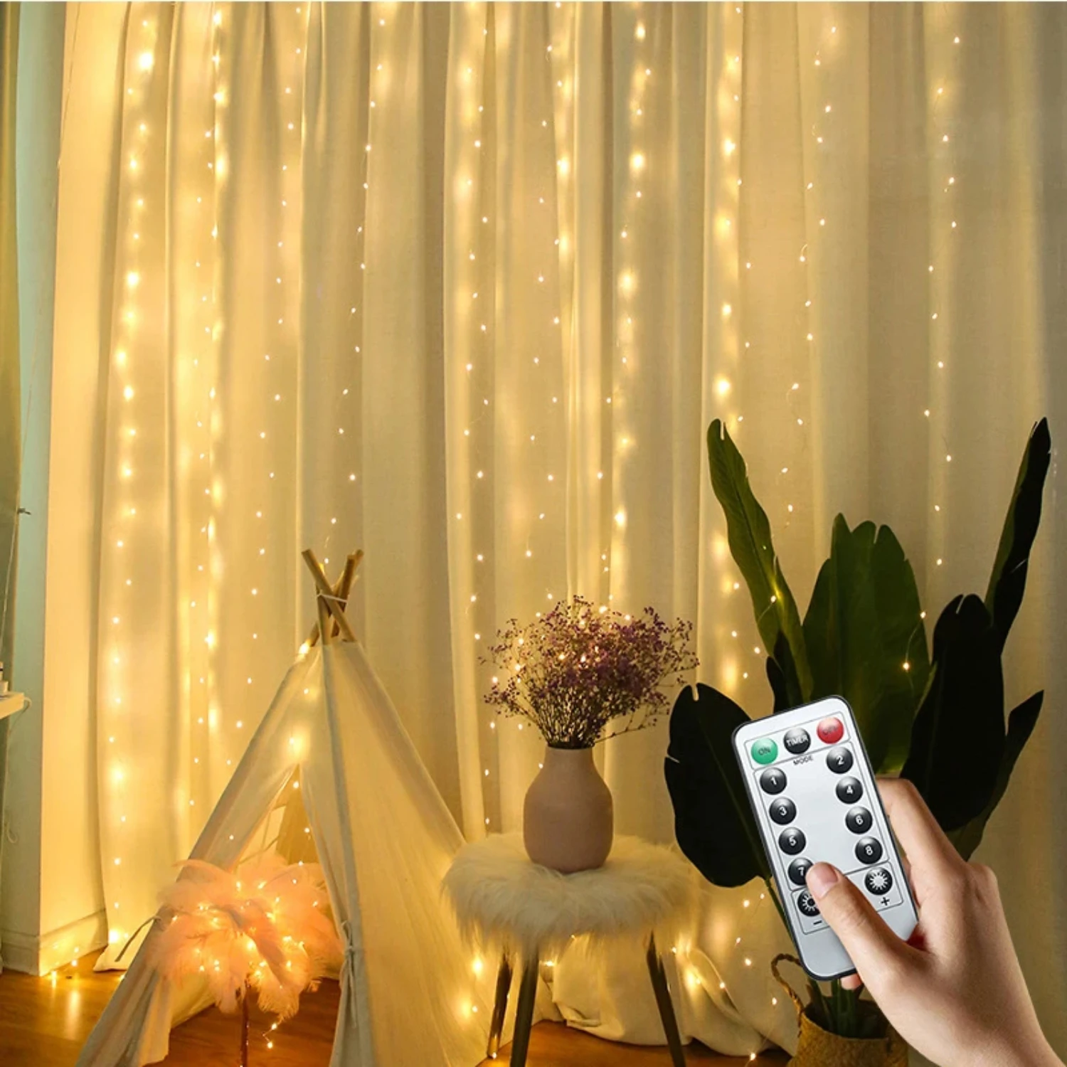 Christmas Lights String Curtain Garland Led String Lights Usb Remote Control wedding Fairy Lights Christmas Decoration  Room