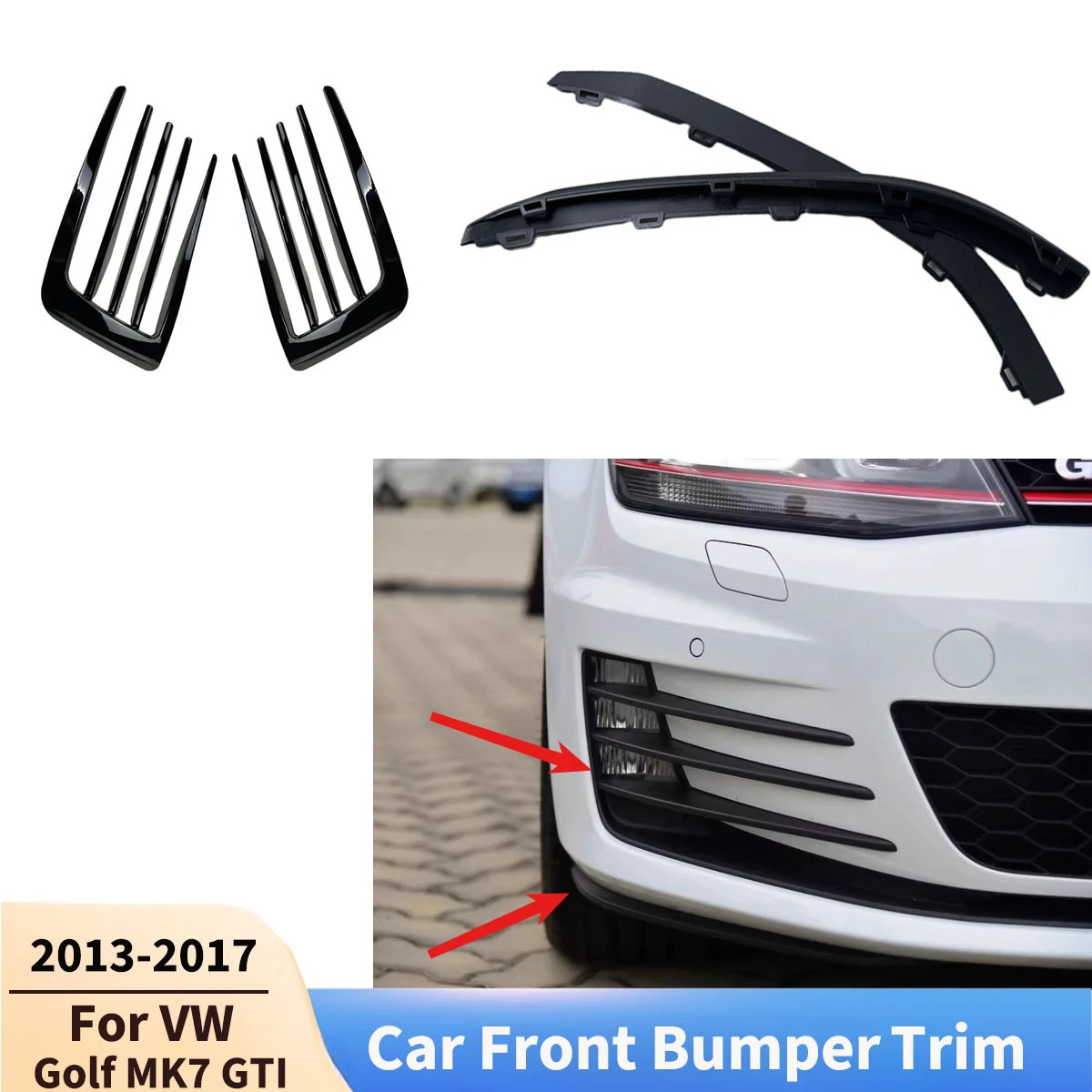 

Для Volkswagen Golf MK7 GTI 2013 2014 2015-2017 автомобильный передний бампер, нижняя разделительная отделка, вентиляционная рамка, аксессуары, комплект кузова, тюнинг