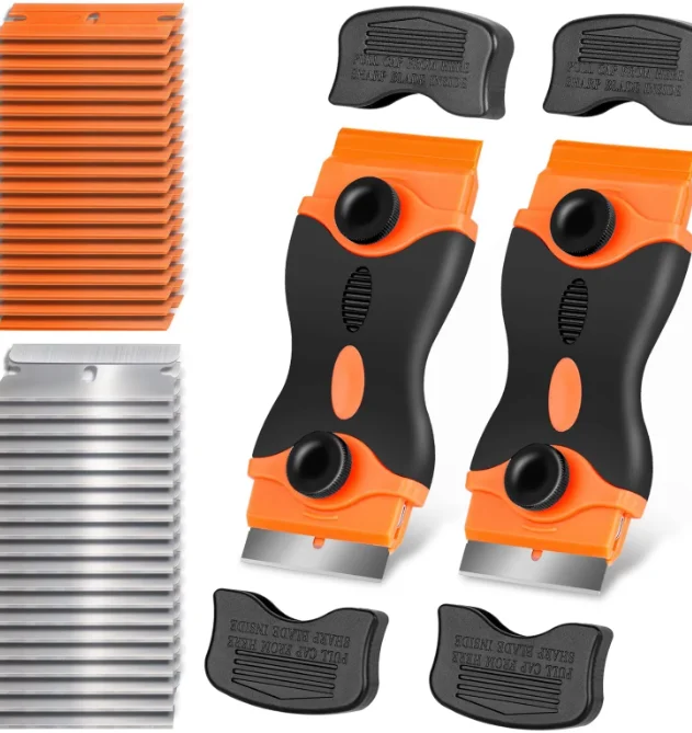 Plastic And Metal Razor Blade Scraper for Window Glass Cleaning Vinyl Film & Adhesive Removal Tool for Car And Home