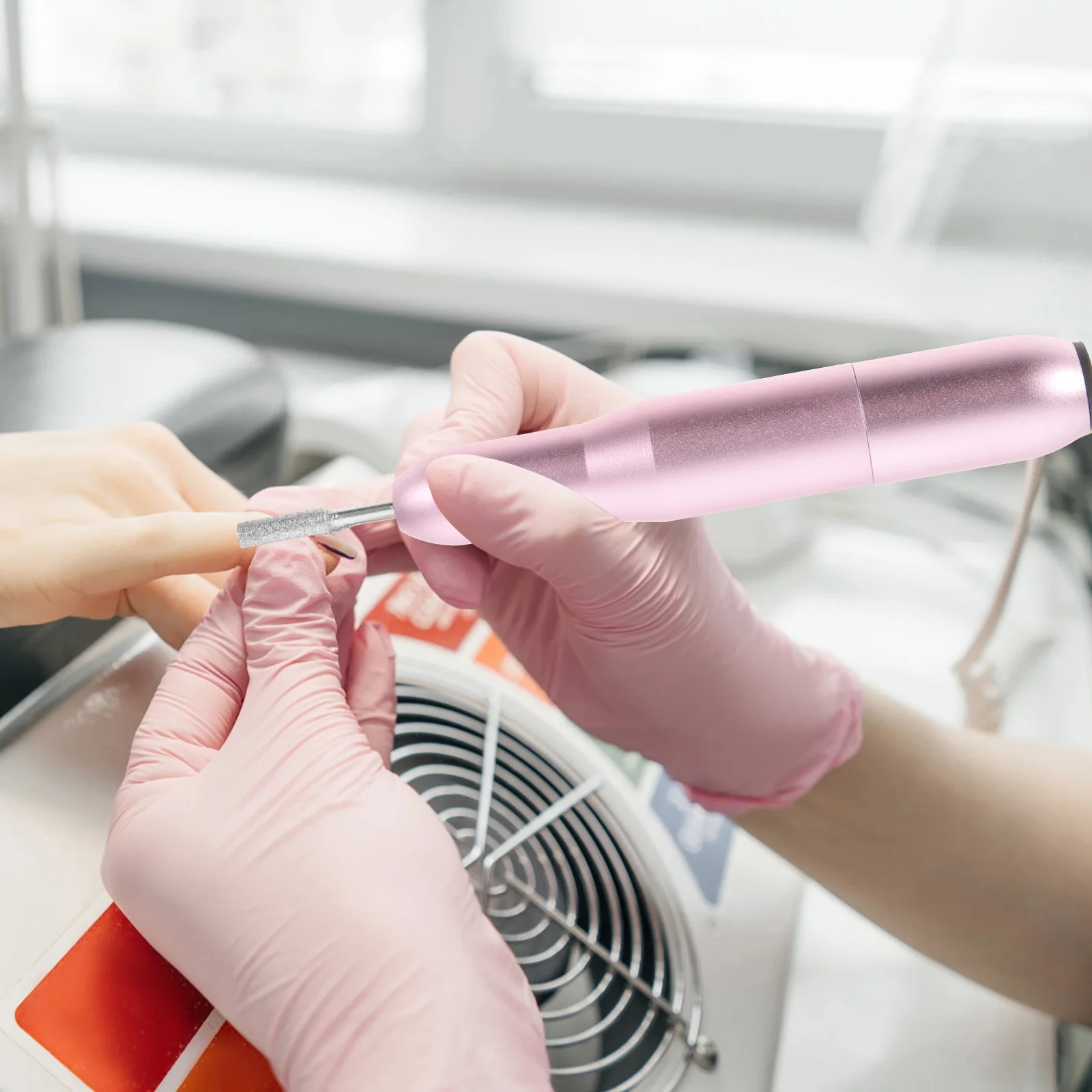 1 set premium elektrische nagelboorset, draagbaar manicurehulpmiddel voor professioneel gebruik, roestwerend, stevig, 5 slijpkoppen