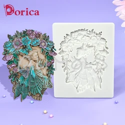 Butterfly Princess Embossed Design Silicone Mold Fondant Chocolate Cake Mould DIY Resin Clay Model Home Decorating Tool Bakeware