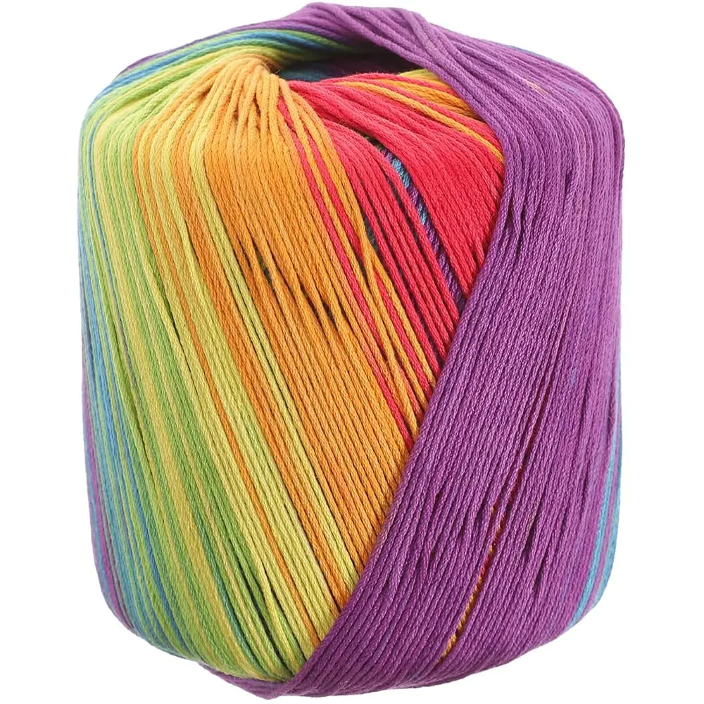 

1 Roll 133M Cotton Rope Rainbow Rope Twine Crochet Yarn for DIY Sweater Costume Blanket Craft